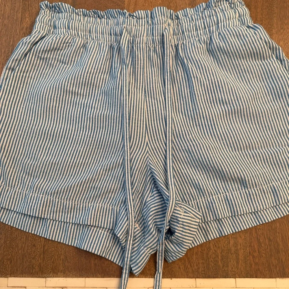 LOFT Linen Blend Blue Striped Two-Piece Set (XS Petite) - Picture 3 of 11